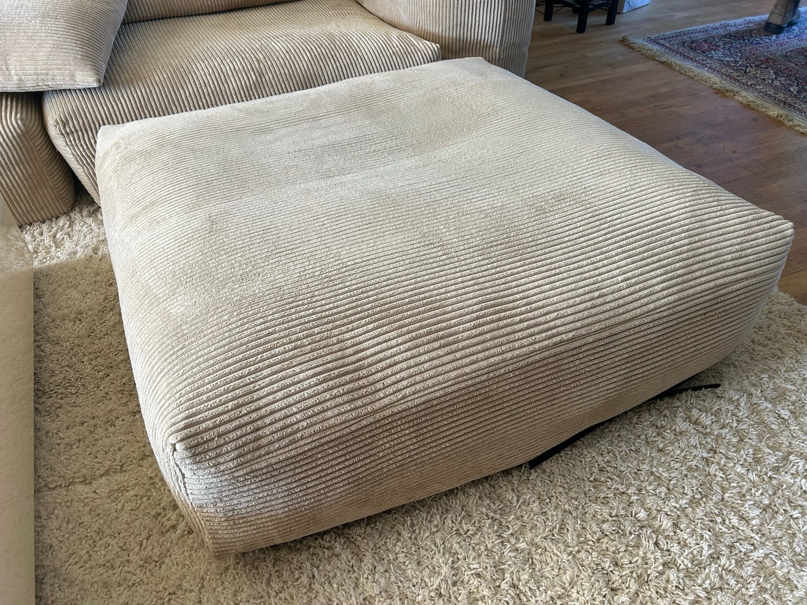 Vetsak Sofa Seat XLarge Cord Velour - Sand, Ophalen, Vierkant, 100 tot 125 cm, Zo goed als nieuw
