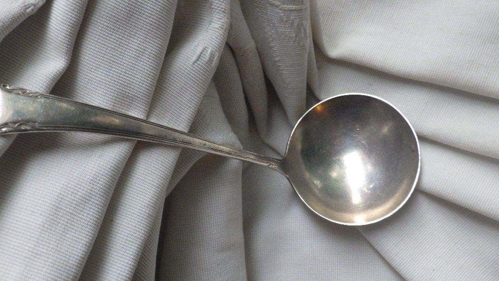 Antieke zilveren saus lepel, Antiek en Kunst, Verzenden