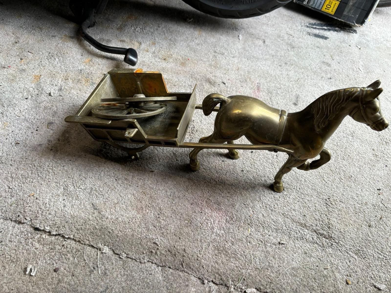 Paard met hooiwagen, Antiek en Kunst, Antiek | Koper en Brons, Ophalen of Verzenden