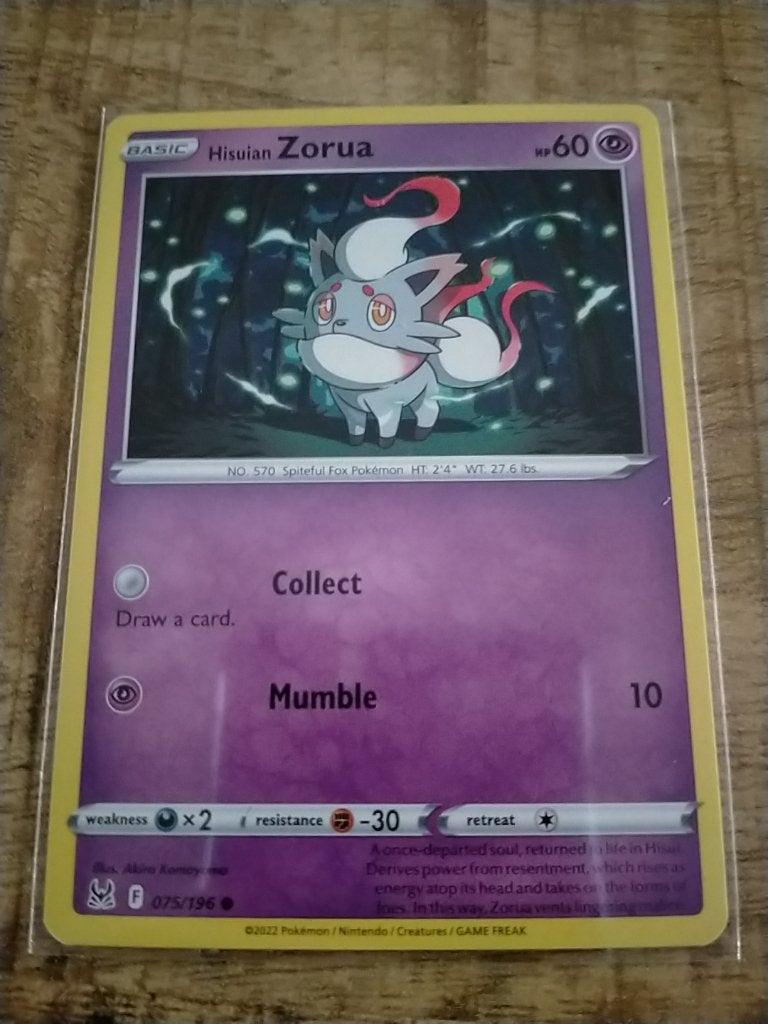Pokemon Lost Origin , Zorua 075/196, Verzenden, Zo goed als nieuw, Losse kaart