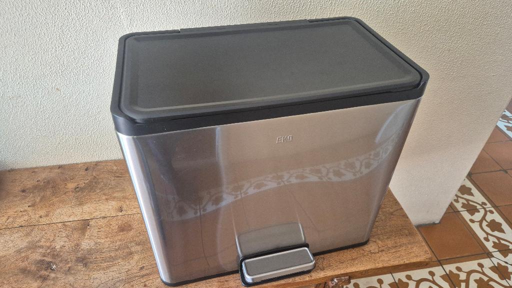 EKO Essential Recycler vuilnisvak 3 bakken 27 Liter, Kunststof, Met pedaal, Ophalen of Verzenden, Minder dan 50 cm