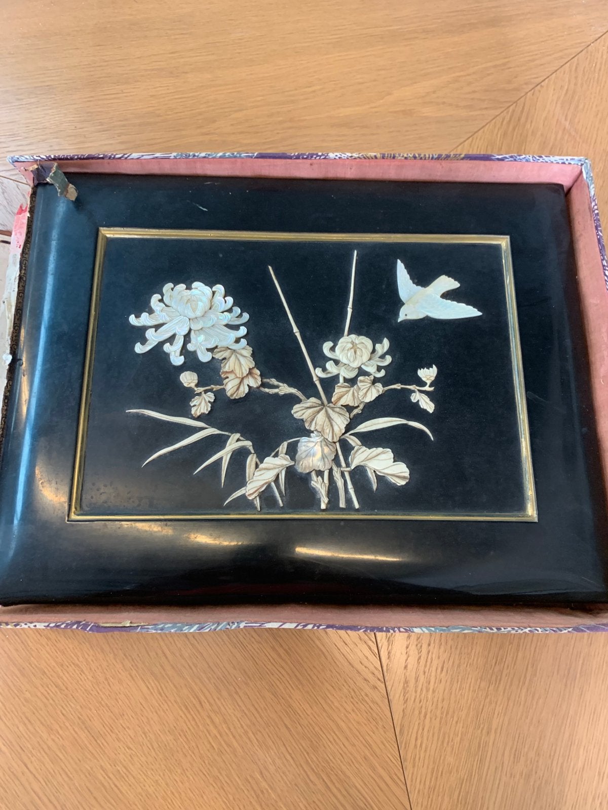 Chinese of Japanse antiek foto album ingelegd met parelmoer, Verzenden