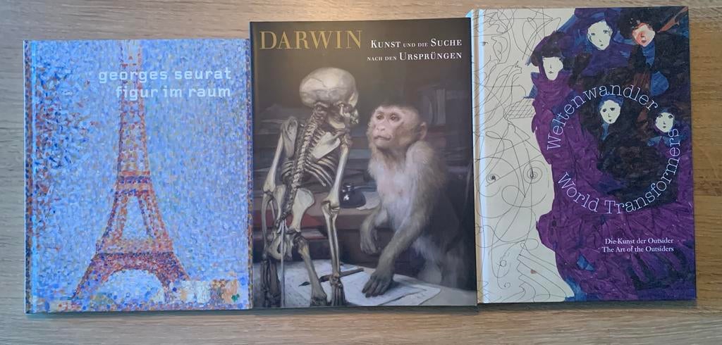 3 art books: Darwin, Seurat, the art of outsiders, Boeken, Ophalen of Verzenden, Zo goed als nieuw, Schilder- en Tekenkunst