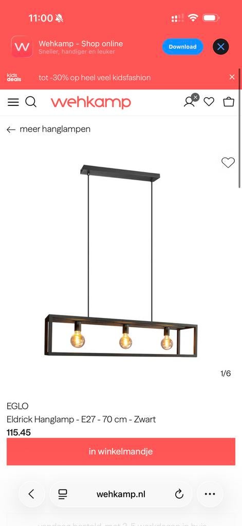 nieuwe wehkamp hanglamp, Huis en Inrichting, Ophalen, Nieuw, Minder dan 50 cm