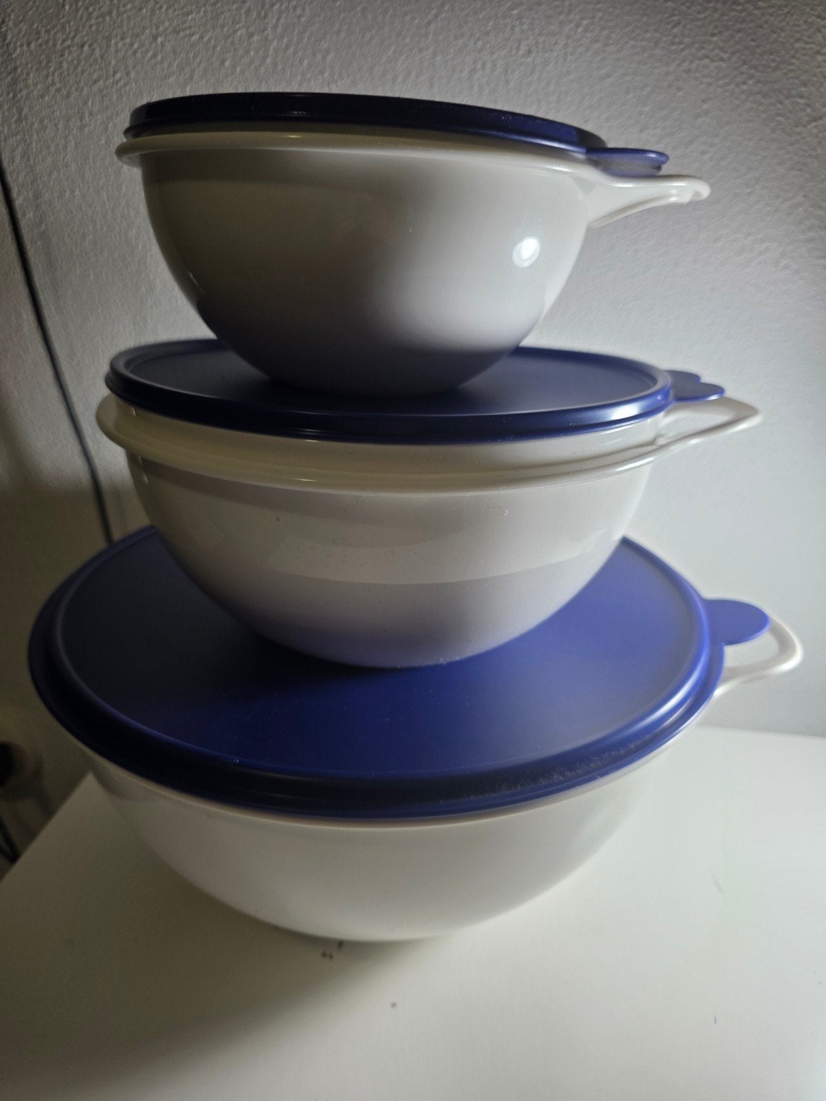 Tupperware kommen set (3 stuks) met deksel, Huis en Inrichting, Ophalen, Blauw, Nieuw, Bak of Kom