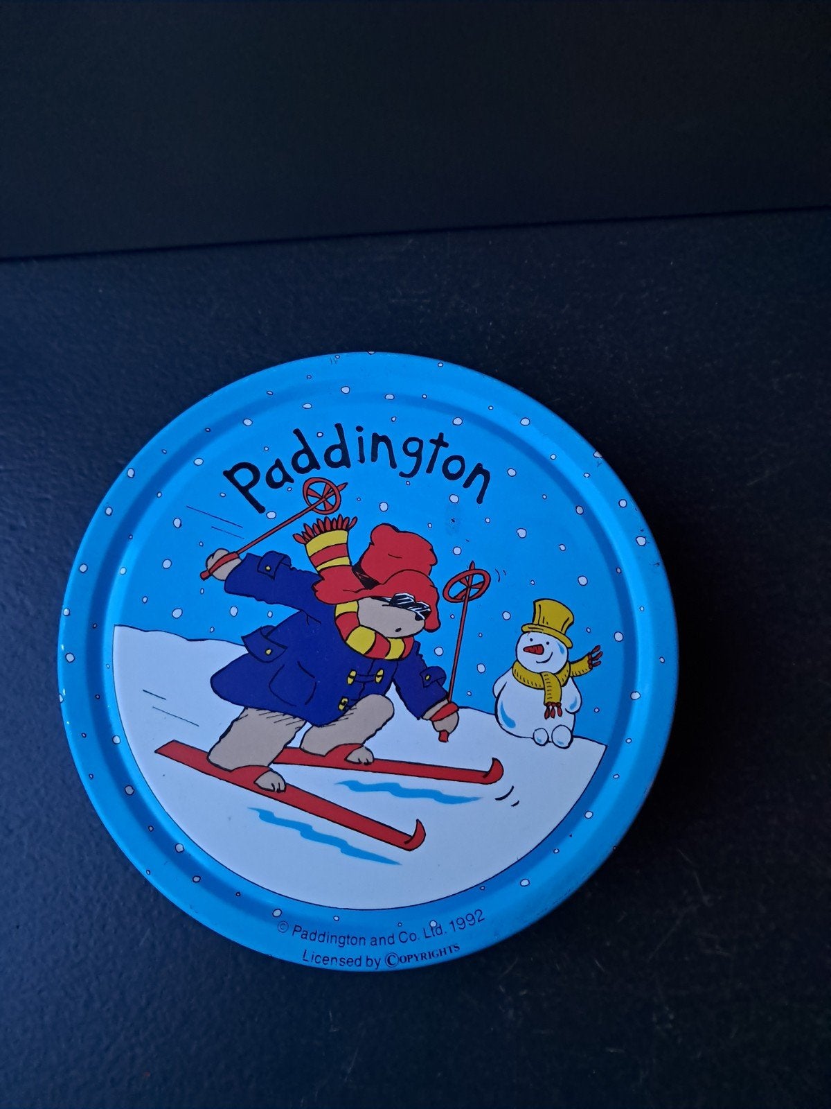 Vintage bewaarblik van Paddington Bear, Ophalen of Verzenden, Gebruikt, Koek(jes), Overige merken