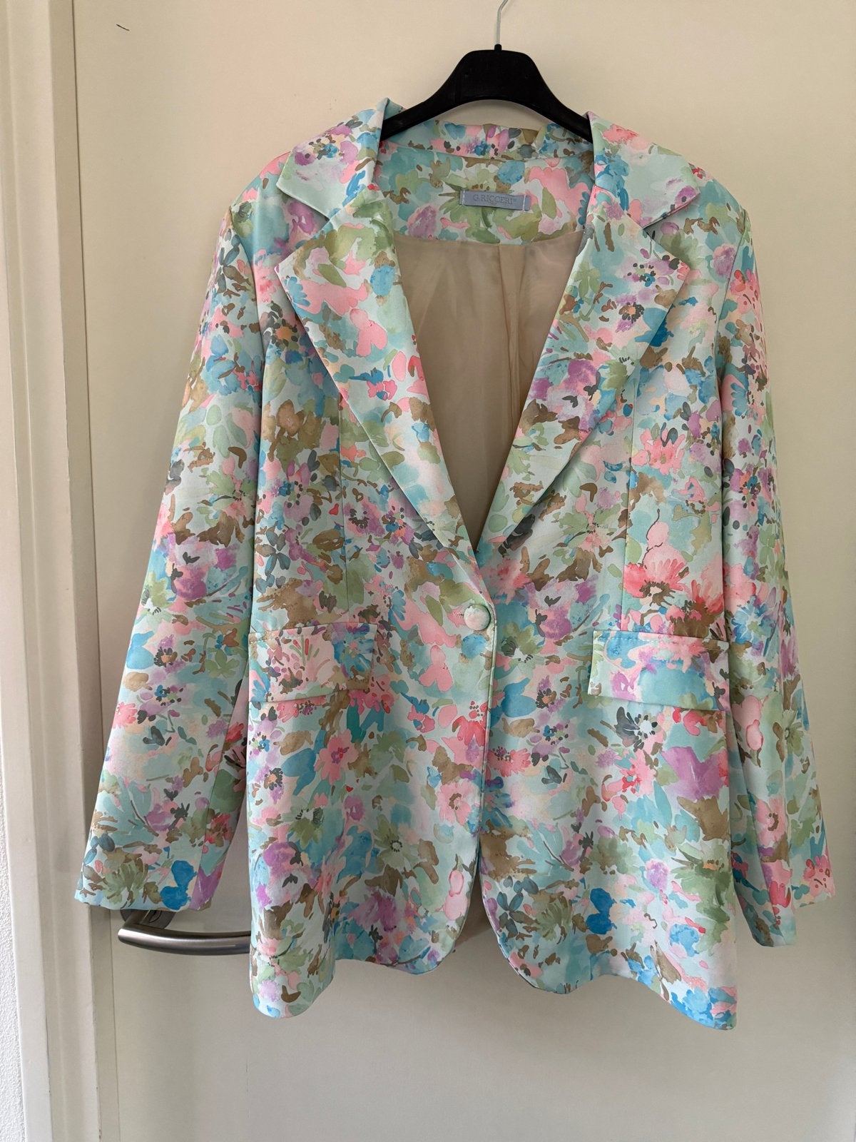 G. Ricceri Bloemenprint Jasje Maat M, Kleding | Dames, Maat 38/40 (M), Meerkleurig, Ophalen of Verzenden, Zo goed als nieuw