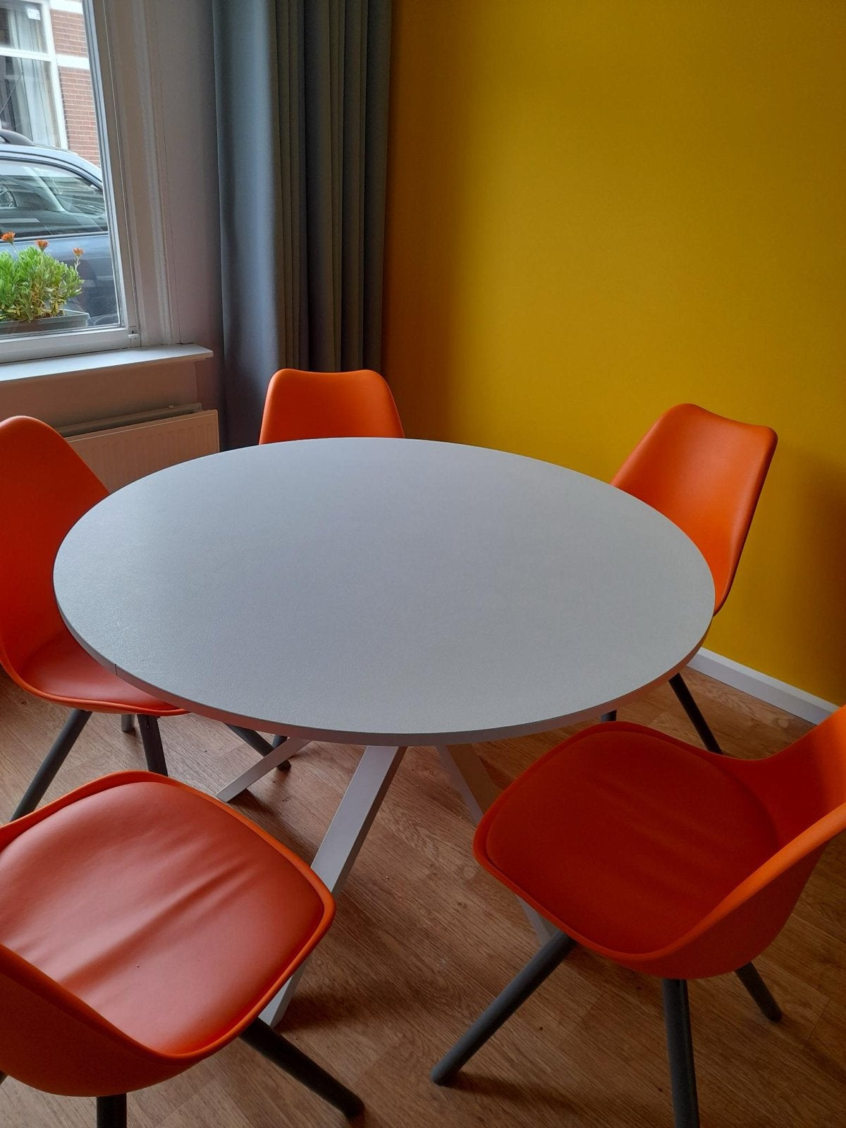 IKEA Mariedamm eettafel, rond, wit, Huis en Inrichting, Tafels | Eettafels, Ophalen, Gebruikt, 100 tot 150 cm, Rond