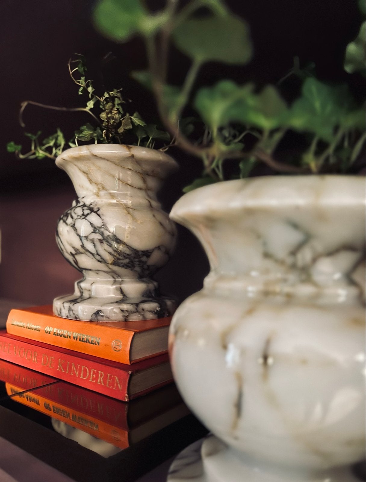 Vintage marmeren plantenpotten - tijdloze charme, Ophalen of Verzenden