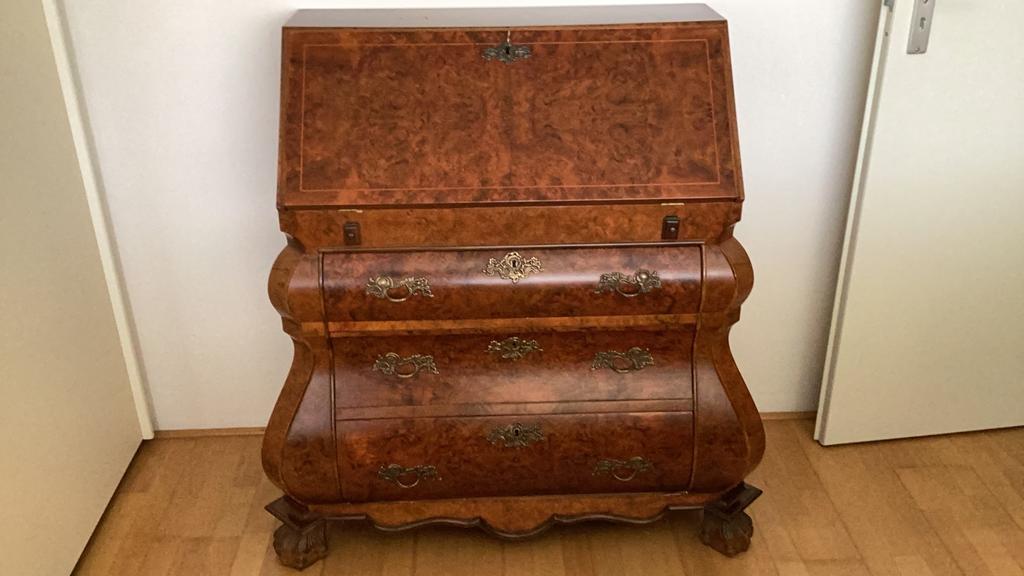 Antiek Biedermeier secretaire met wortelnotenfineer, Antiek en Kunst, Antiek | Meubels | Kasten, Ophalen