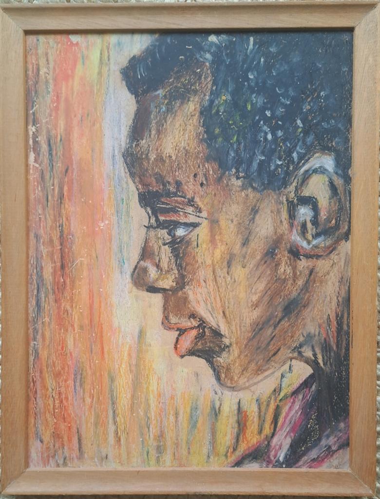Expressief krijt schilderij, Antiek en Kunst, Antiek | Boeken en Bijbels, Ophalen of Verzenden