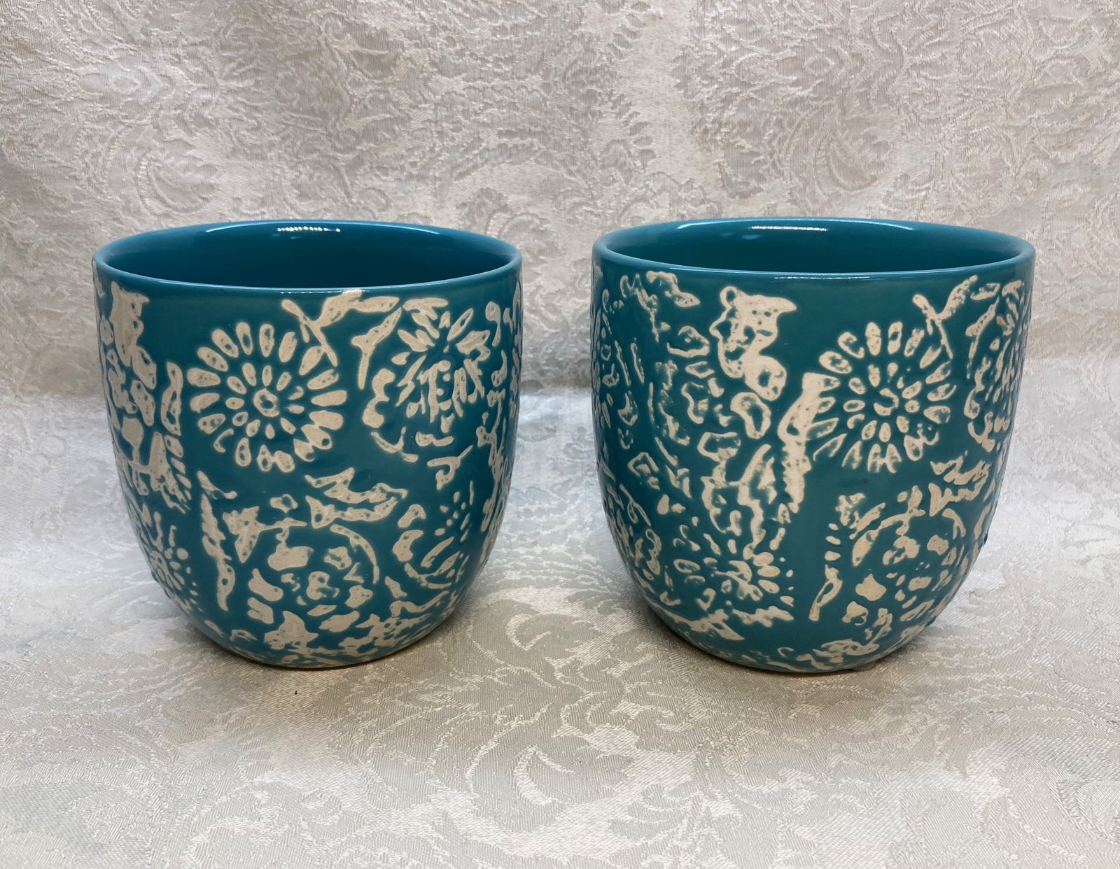 Adco vintage bloempot en twee kleine potjes, Rond, Ophalen of Verzenden, Zo goed als nieuw, Aardewerk