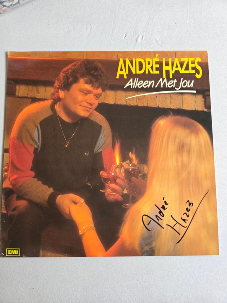 Andre Hazes GESIGNEERDE LP. Alleen met jou, Ophalen of Verzenden, Zo goed als nieuw, 12 inch, Levenslied of Smartlap