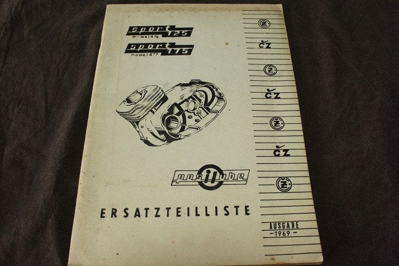 CZ 125cc 175cc 1969 motorrad ersatzteil liste typ 476 477, Motoren, Ophalen of Verzenden, Overige merken