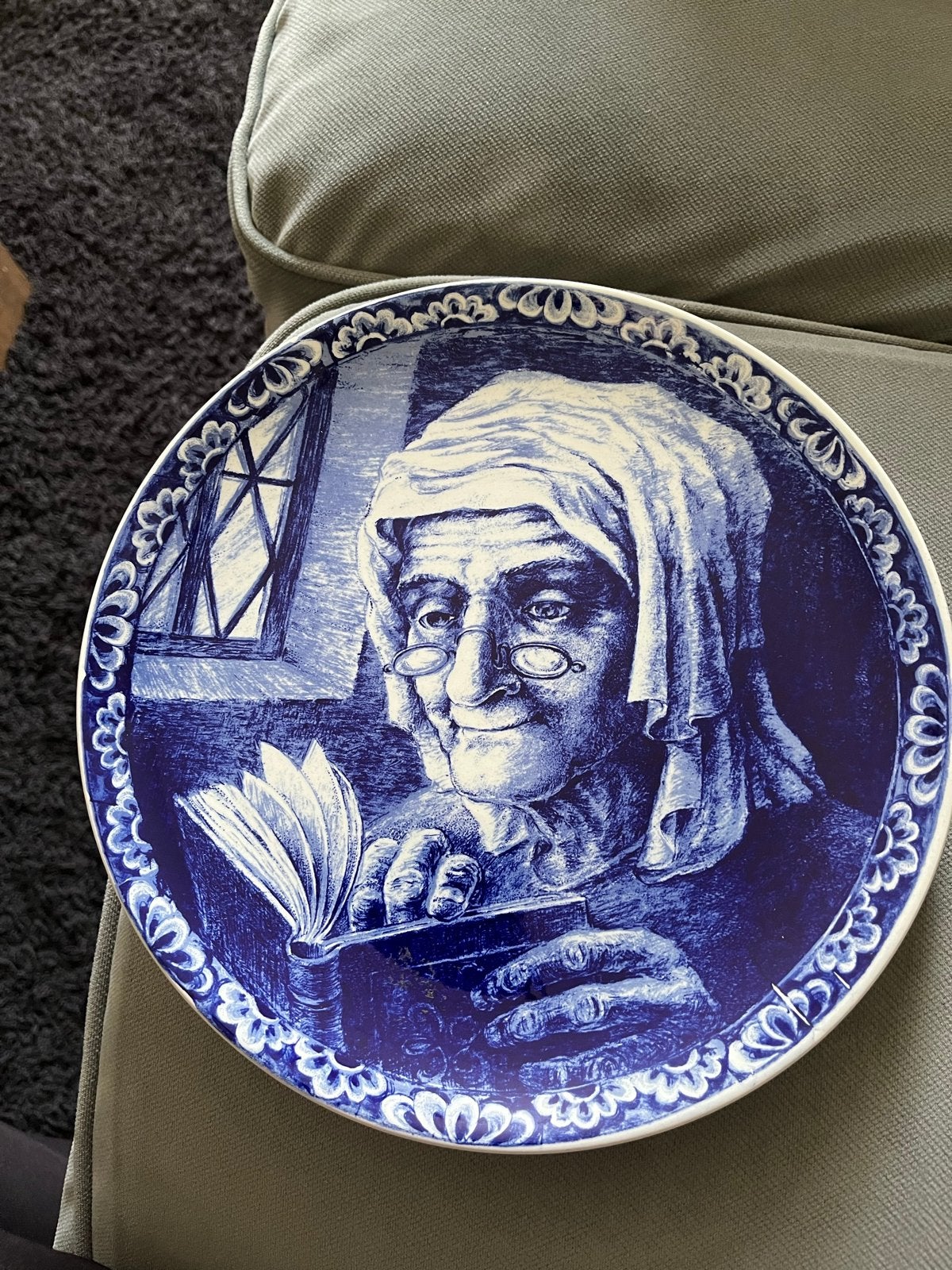Antiek Boch Freres La Louvière Delft Wandbord - 25 cm, Antiek en Kunst, Ophalen