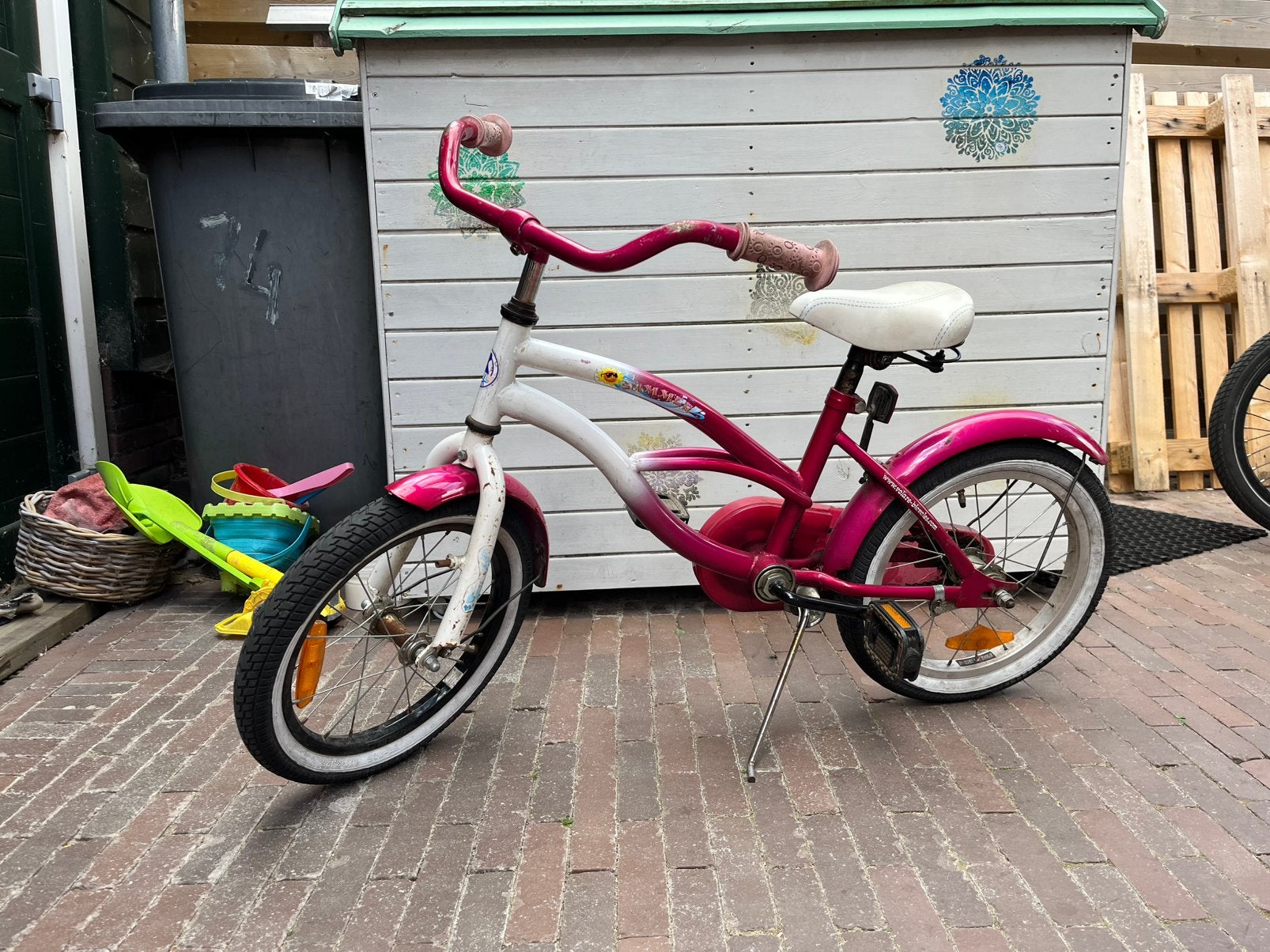 16 inch meisjes fiets, Ophalen, Gebruikt, Terugtraprem, 16 tot 20 inch