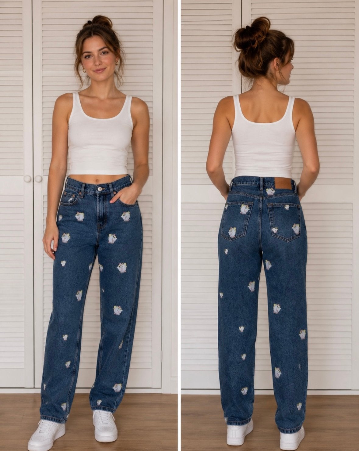 Disney Belle en het Beest Chip & mevrouw Potts jeans, Ophalen of Verzenden, Zo goed als nieuw, Blauw, W27 (confectie 34) of kleiner