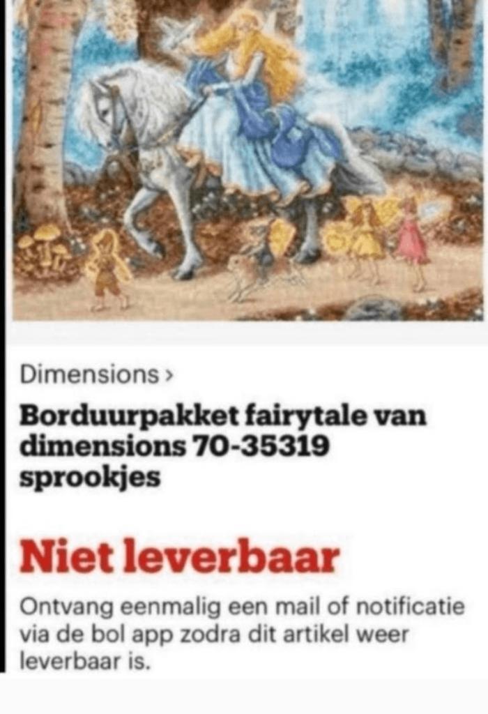 BORDUURPAKKET FAIRY DIMENSIONS GOLD FAIRYTALE, Hobby en Vrije tijd, Borduren en Borduurmachines, Verzenden, Nieuw, Handborduren