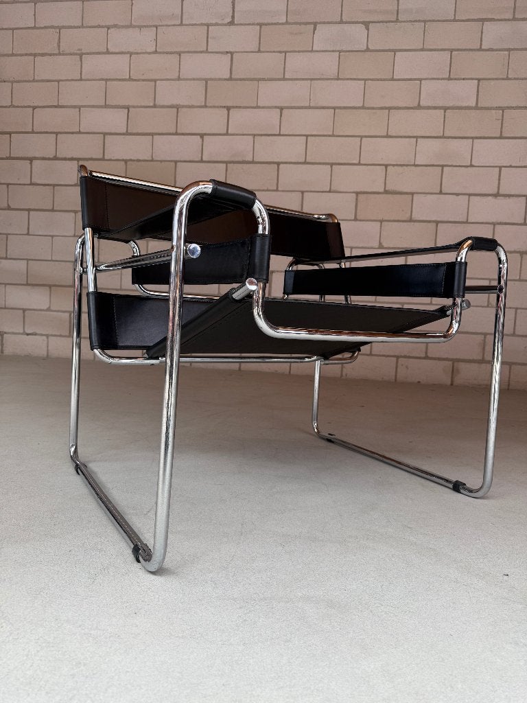 Vintage Wassily stoel van Marcel Breuer, Ophalen, Gebruikt, Minder dan 75 cm, Vintage