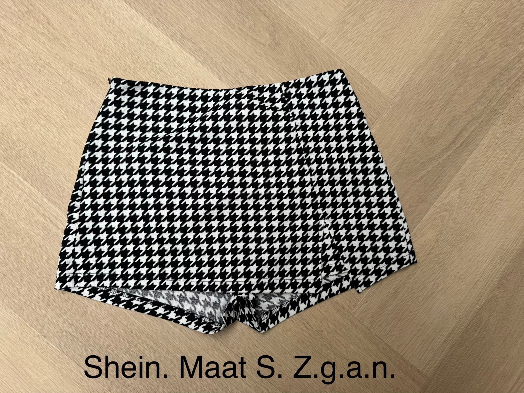 Shein Zwart-wit Pied-de-poule Skort Maat S, Kort, Zwart, Ophalen of Verzenden, Zo goed als nieuw