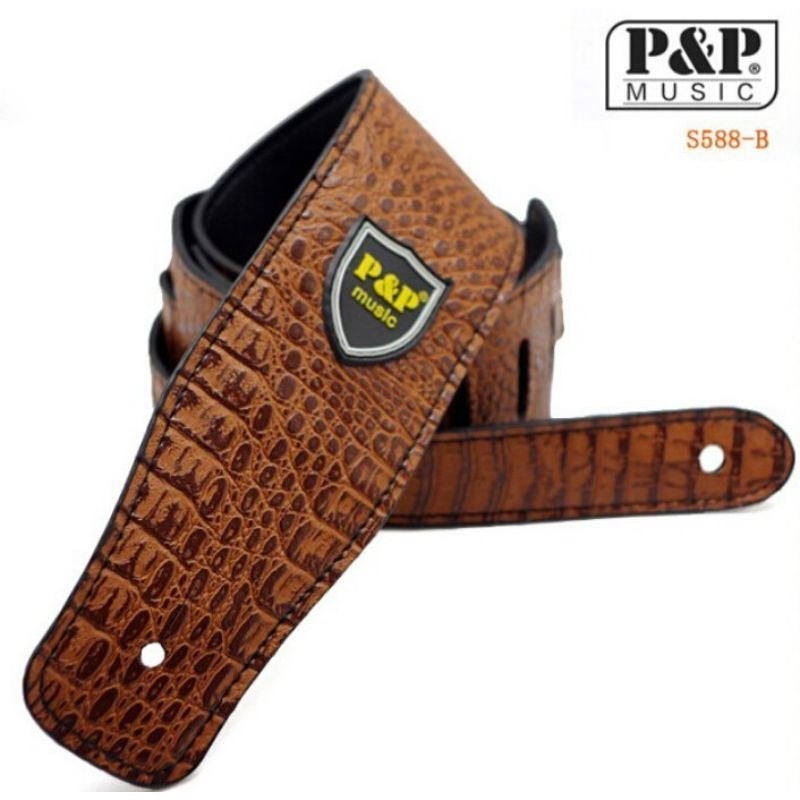 P&P brown crocodile leather strap, Muziek en Instrumenten, Instrumenten | Toebehoren, Moku Custom Guitars, Nieuw, 4613CB, Ophalen of Verzenden
