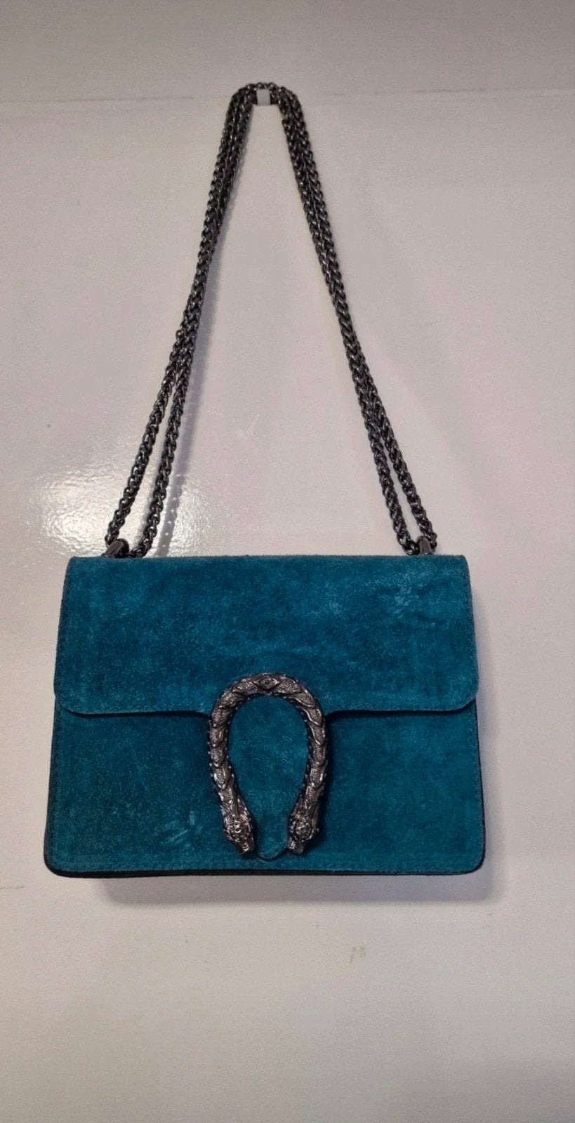 Nieuwe Schoudertas - Petrol Suède, Ophalen of Verzenden, Nieuw, Blauw, Schoudertasje