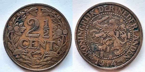 2 ½ cent 1914, Verzenden, Koningin Wilhelmina, Overige waardes