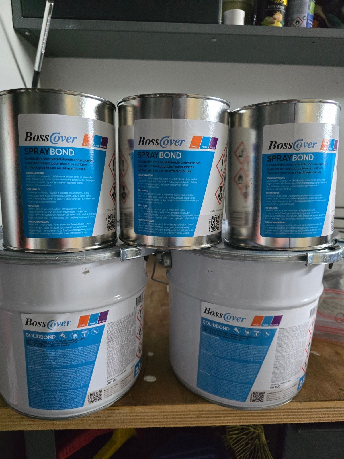 BossCover Spraybond en Solidbond lijm - Onaangebroken blikke, Ophalen