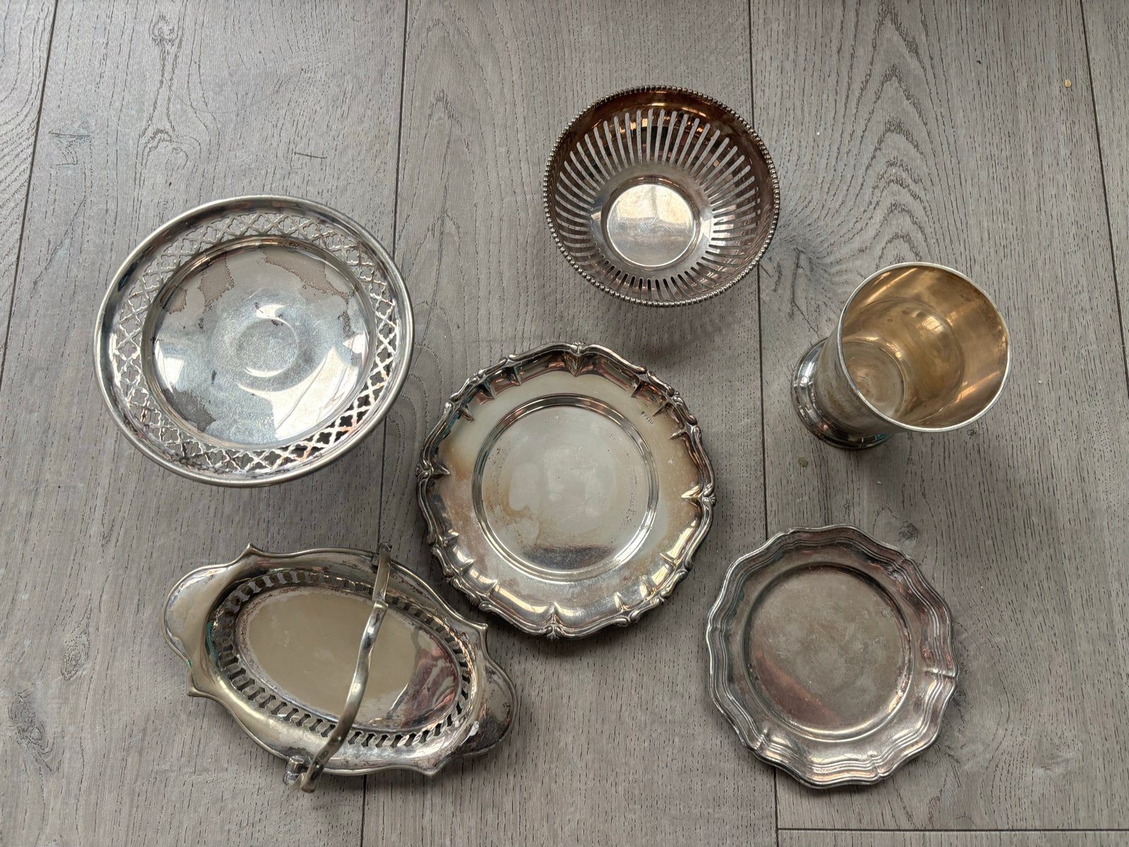 Collectie van echt zilveren schalen en bekers, Antiek en Kunst, Ophalen of Verzenden, Zilver