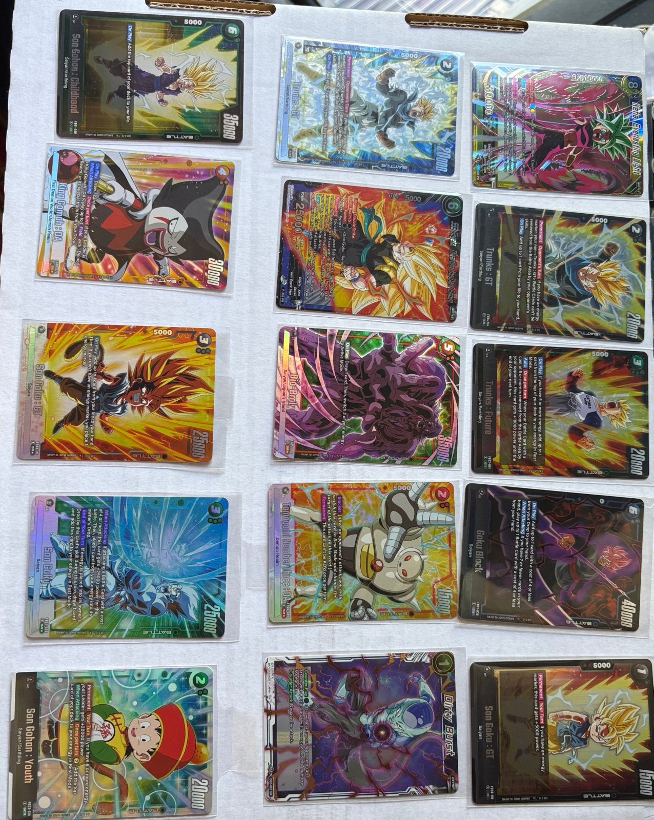 Dragon Ball TCG Rares, Ophalen, Zo goed als nieuw, Meerdere kaarten, Foil