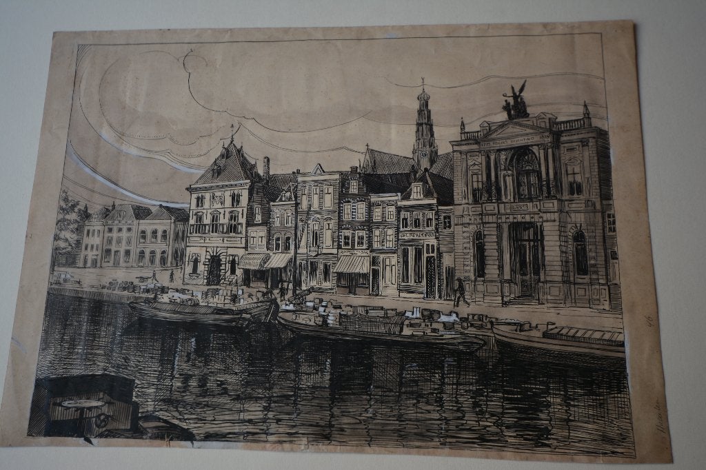 HAARLEM TEYLER STICHTING Oost Indische inkt tekening EA7, Verzenden, Tekening, Overige technieken, Handgemaakt