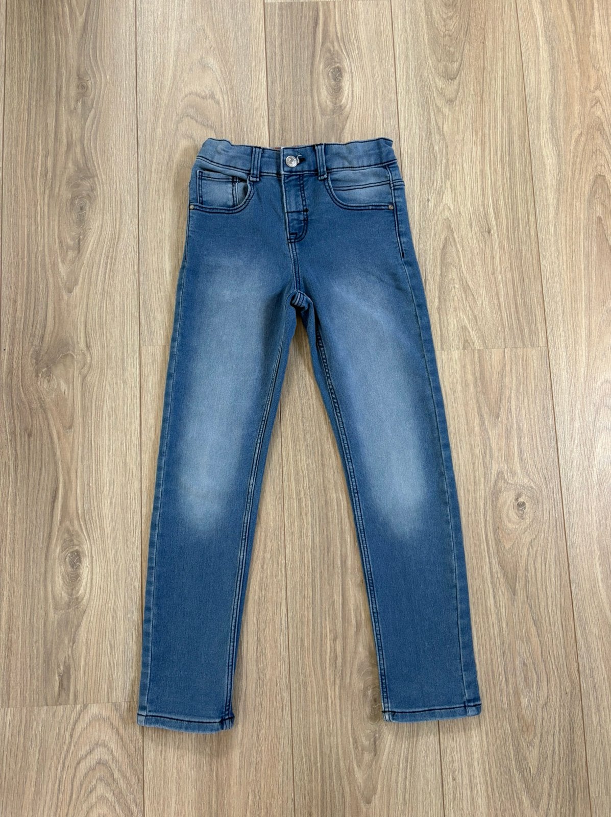 Blauwe HEMA skinny fit jeans - maat 134, Kinderen en Baby's, Ophalen of Verzenden, Zo goed als nieuw, Jongen, Broek