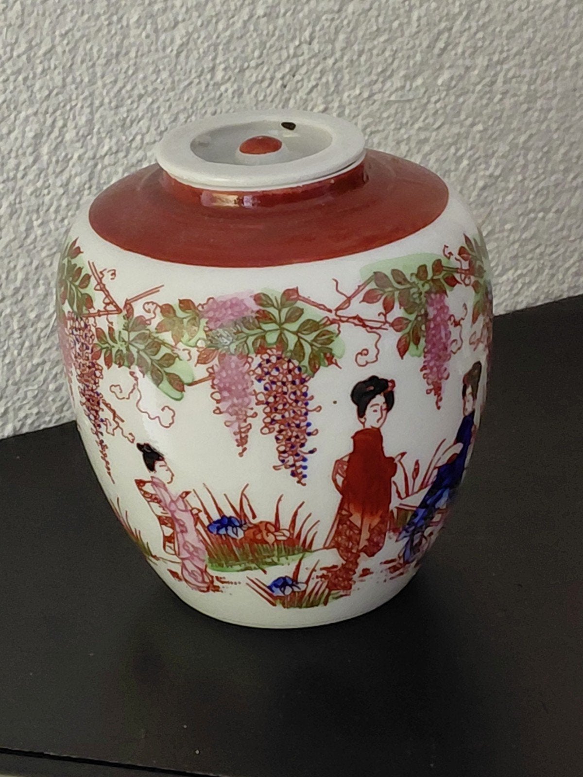 Antieke Japanse gemberpot met deksel, geheel gaaf en gemerkt, Ophalen of Verzenden