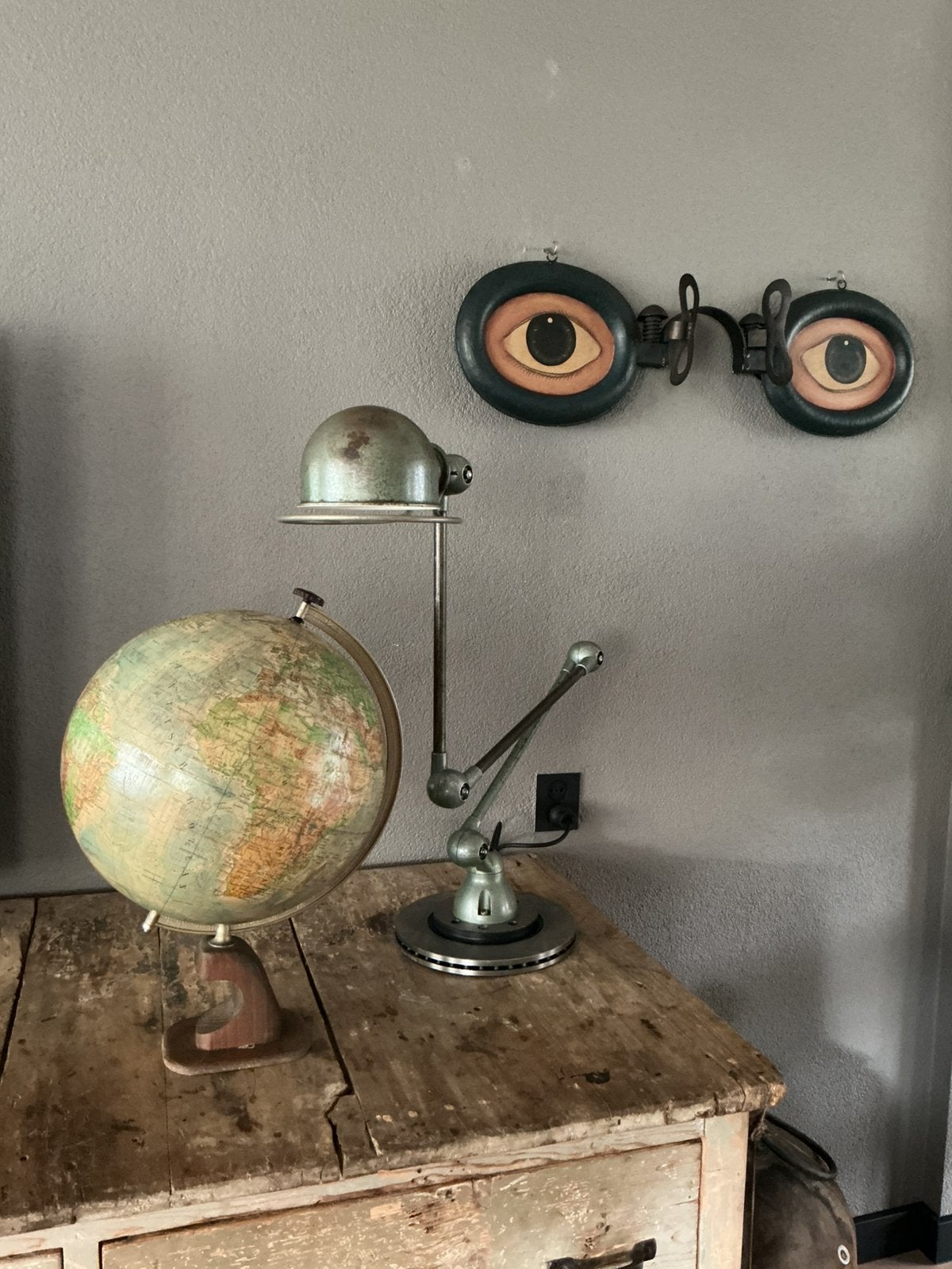 Jielde lamp, 3 armen, tafellamp, staande lamp, industrieel., Ophalen