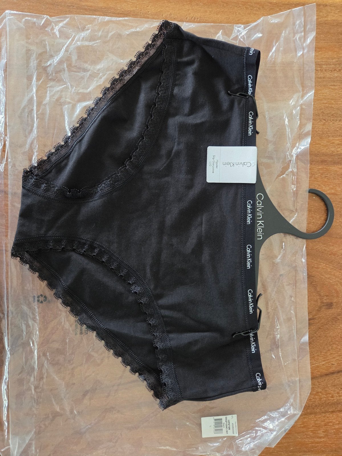 Calvin Klein Hipster Slip Zwart met Kant Maat L, Kleding | Dames, Calvin Klein, Ophalen of Verzenden, Zwart, Slip