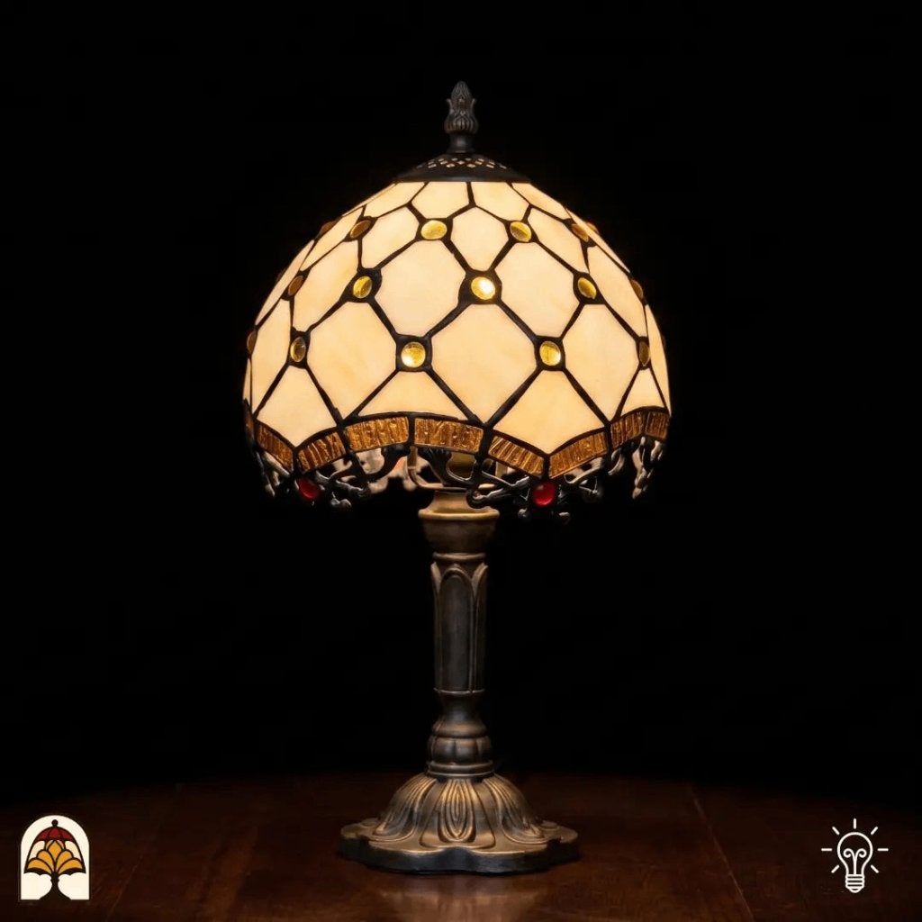 Tiffany lamp Reticolo d'Oro 20 cm - handgemaakt, nieuw, Ophalen of Verzenden, Nieuw, Kristal, Bord of Schaal