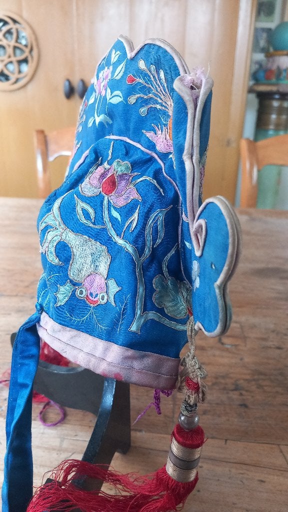 Tibetaans geborduurd kindermutsje, Ophalen of Verzenden