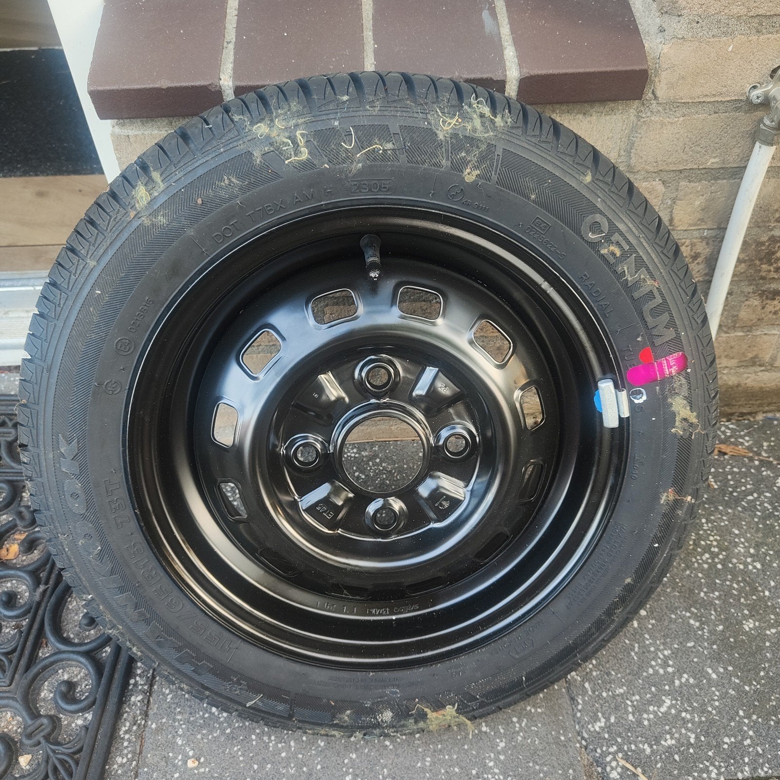Autoband met stalen velg - 155/65R13, Ophalen of Verzenden, Gebruikt