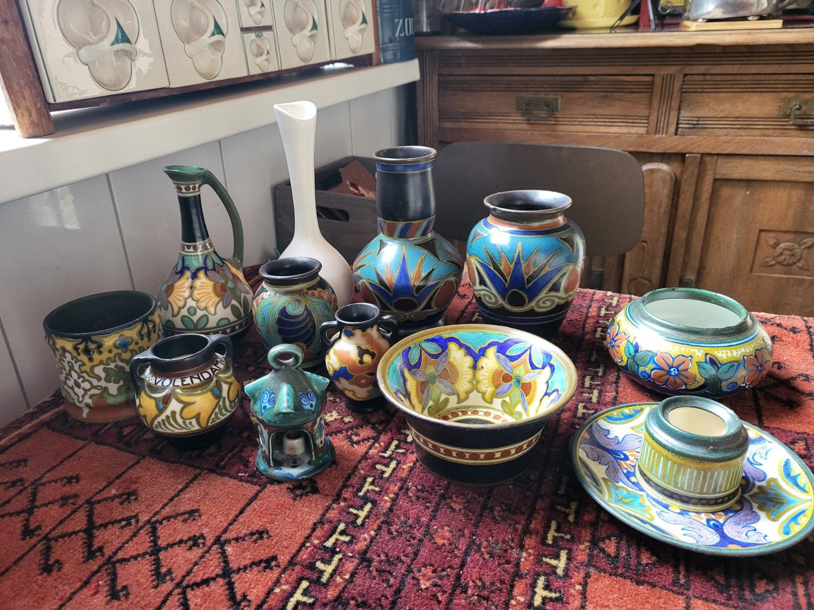 Kavel Plateel: Diverse Antieke Gouda Aardewerk Collectie, Ophalen of Verzenden
