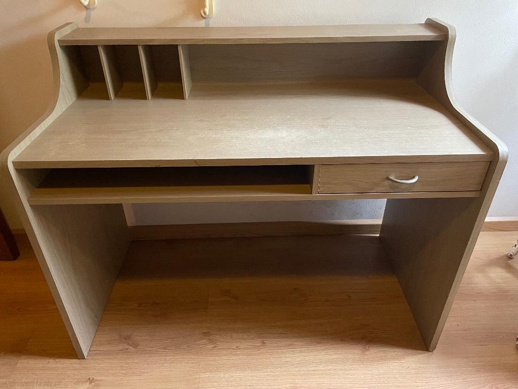 Bureau, Huis en Inrichting, Bureaus, Ophalen, Gebruikt, 120 cm, Bruin