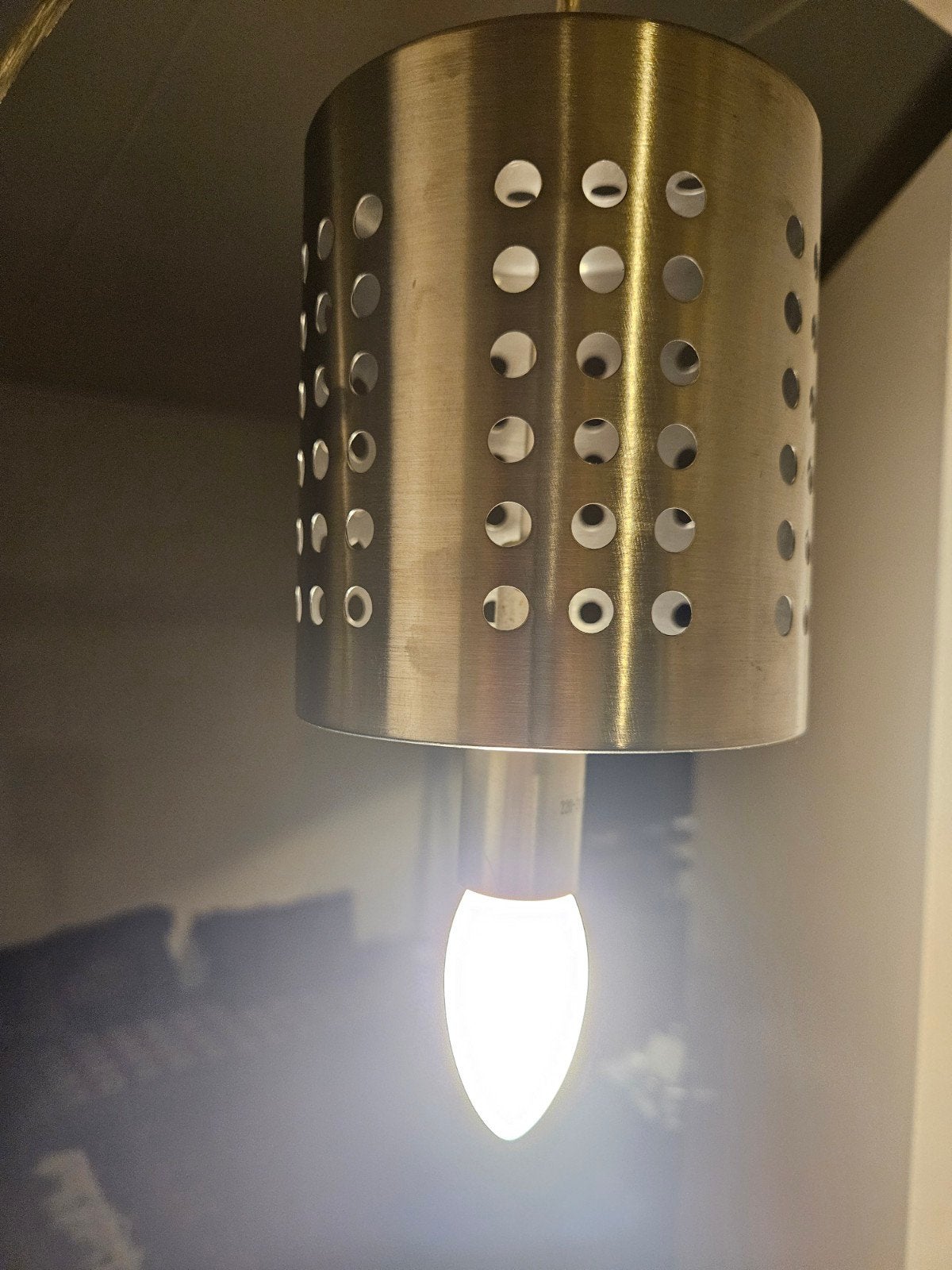 IKEA TERTIAL Hanglampen (3 stuks) - Geborsteld Metaal, Ophalen, Gebruikt, Modern, Industrieel, E14 (klein)