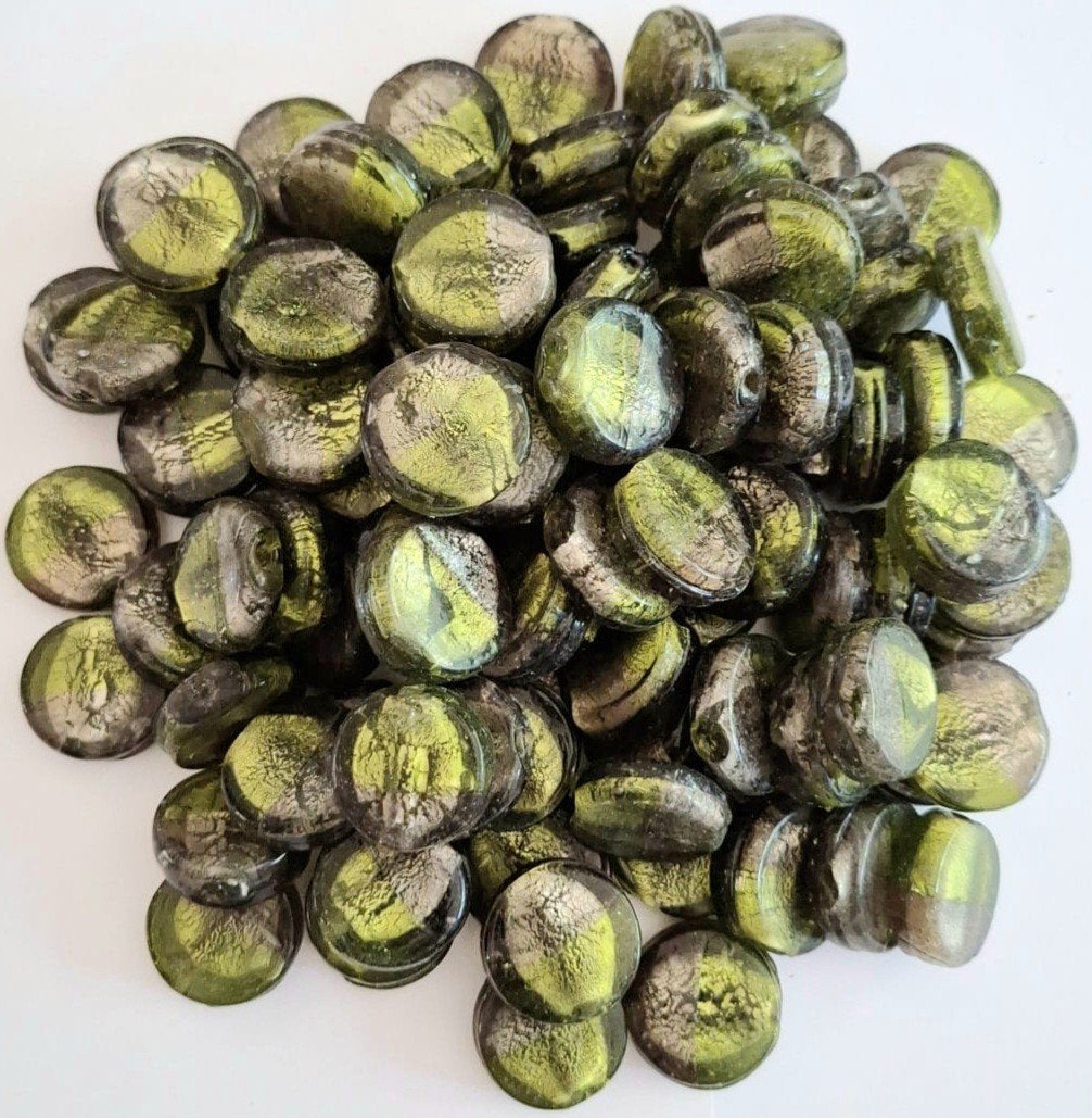 Partij 1 kilo grote silverfoil ronde glaskralen 25 mm 3, Hobby en Vrije tijd, Verzenden, Nieuw, Kraal