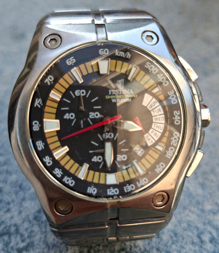 Festina mooi heren klokje, Staal, Staal, Polshorloge, Zo goed als nieuw