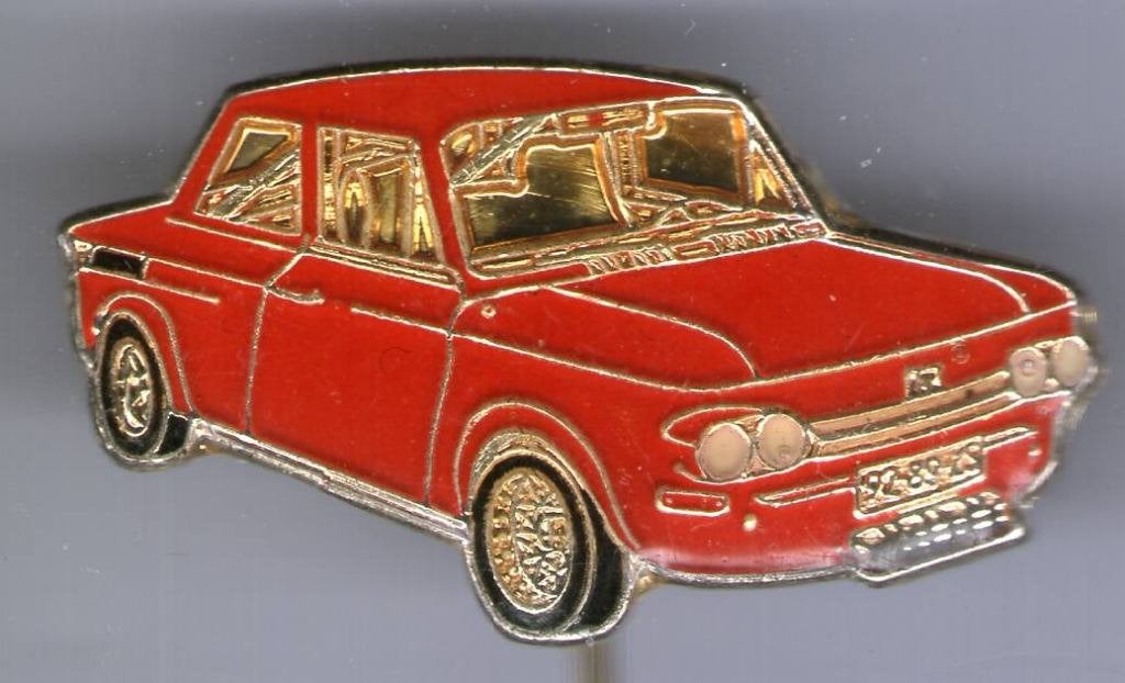 NSU Prinz 1000 TT rood op koper auto speldje ( E_229), Verzenden, Nieuw, Transport, Speldje of Pin