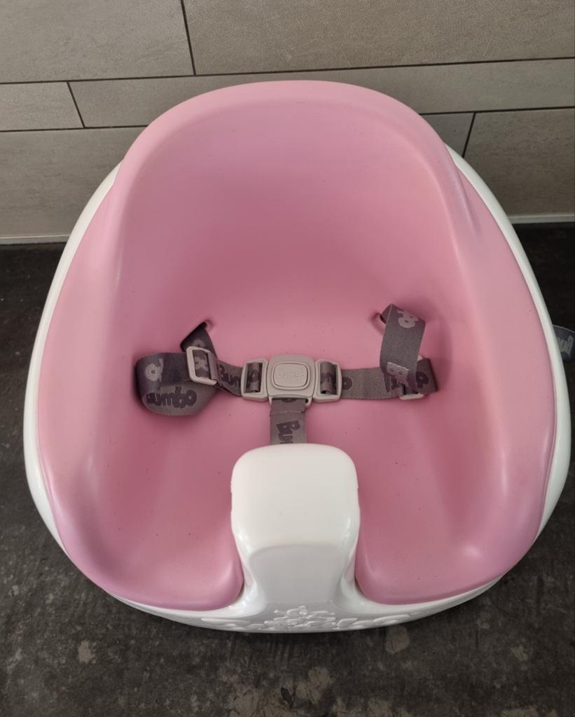 Bumbo zitje roze met afneembaar eetblad en gordel, Ophalen of Verzenden, Zo goed als nieuw, Overige typen, Gordel(s)