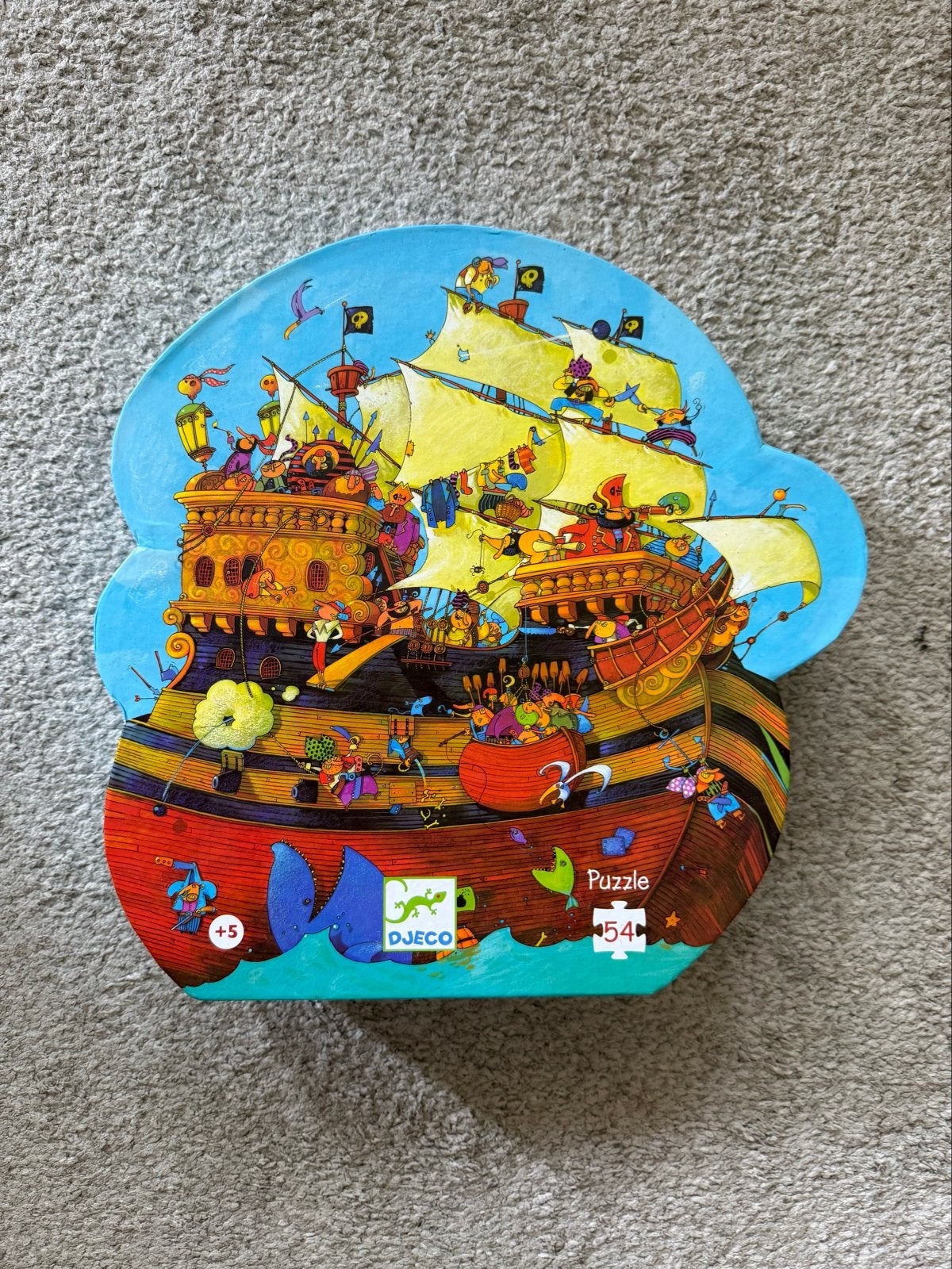 Djeco Piratenschip Puzzel 54 Stukjes, Ophalen of Verzenden, 10 tot 50 stukjes, Zo goed als nieuw, 4 tot 6 jaar