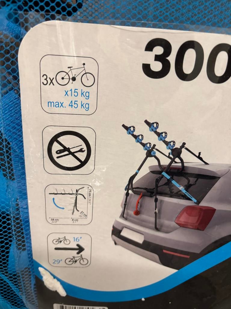 Btwin Fietsendrager 300 voor 3 fietsen, Auto diversen, Fietsendragers, Gebruikt, Achterklepdrager, 3 fietsen of meer, Ophalen