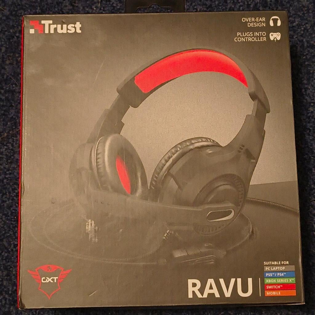 Koptelefoon Trust RAVU rood/zwart nieuw, Ophalen of Verzenden, Nieuw, Op oor (supra aural), Overige merken