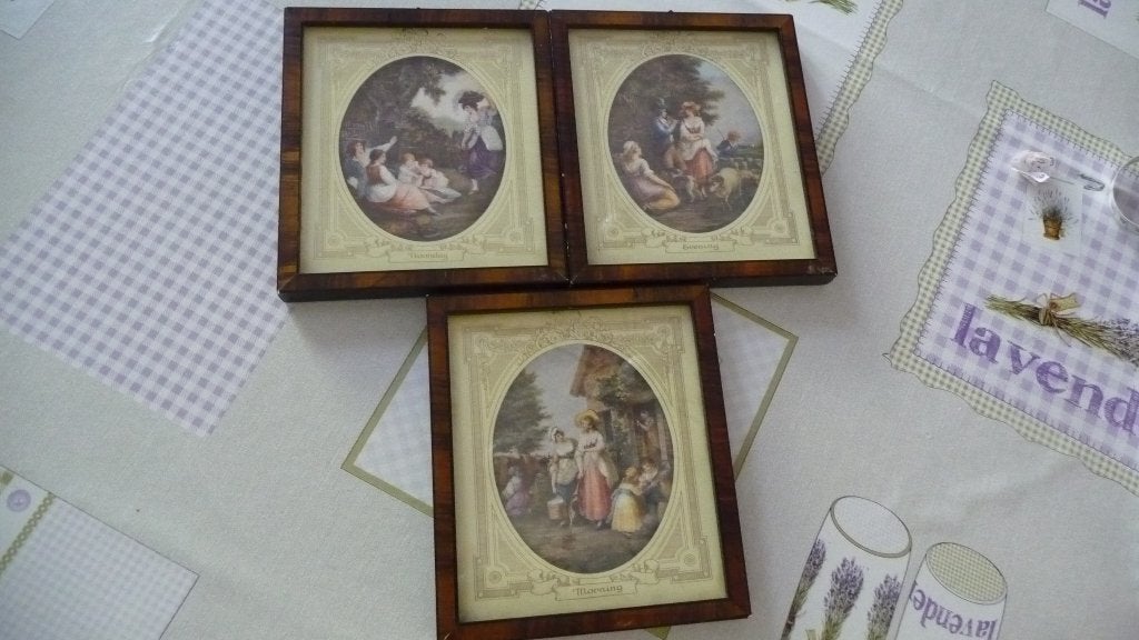 3 Leuke schilderijtjes, Ophalen of Verzenden, Klassiek, Print, Papier