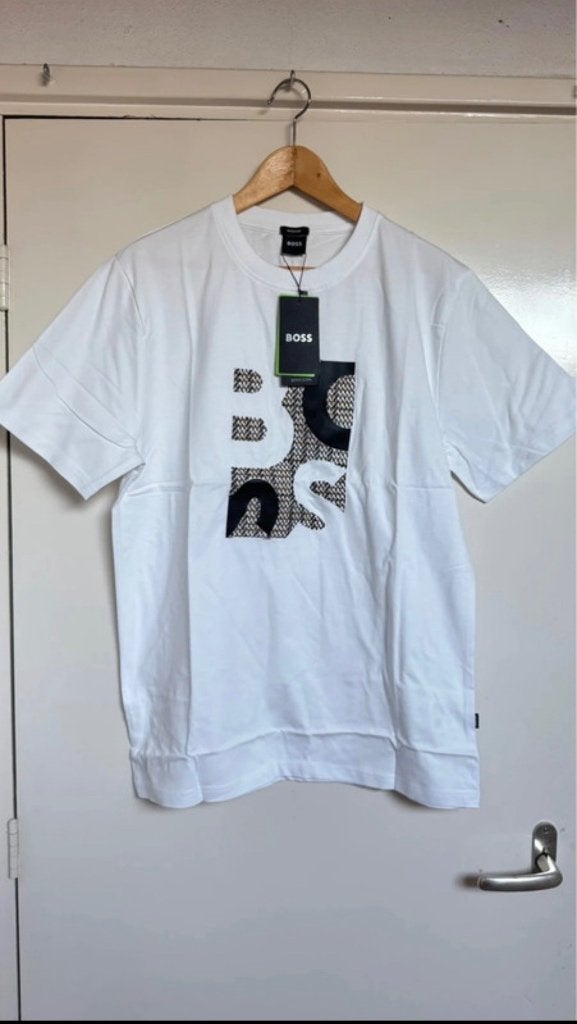BOSS T-shirt wit met logo - Maat L, Maat 52/54 (L), BOSS, Verzenden, Wit